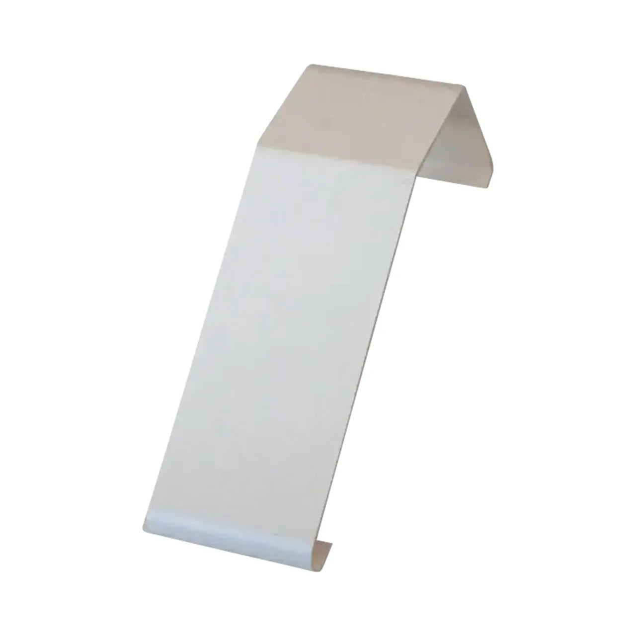 The Go Build 30/07 Original Series Splice Plate is a white, angled metal bracket designed to support hot water hydronic baseboard covers (not for electric). Features bent ends for easy mounting and secure installation.